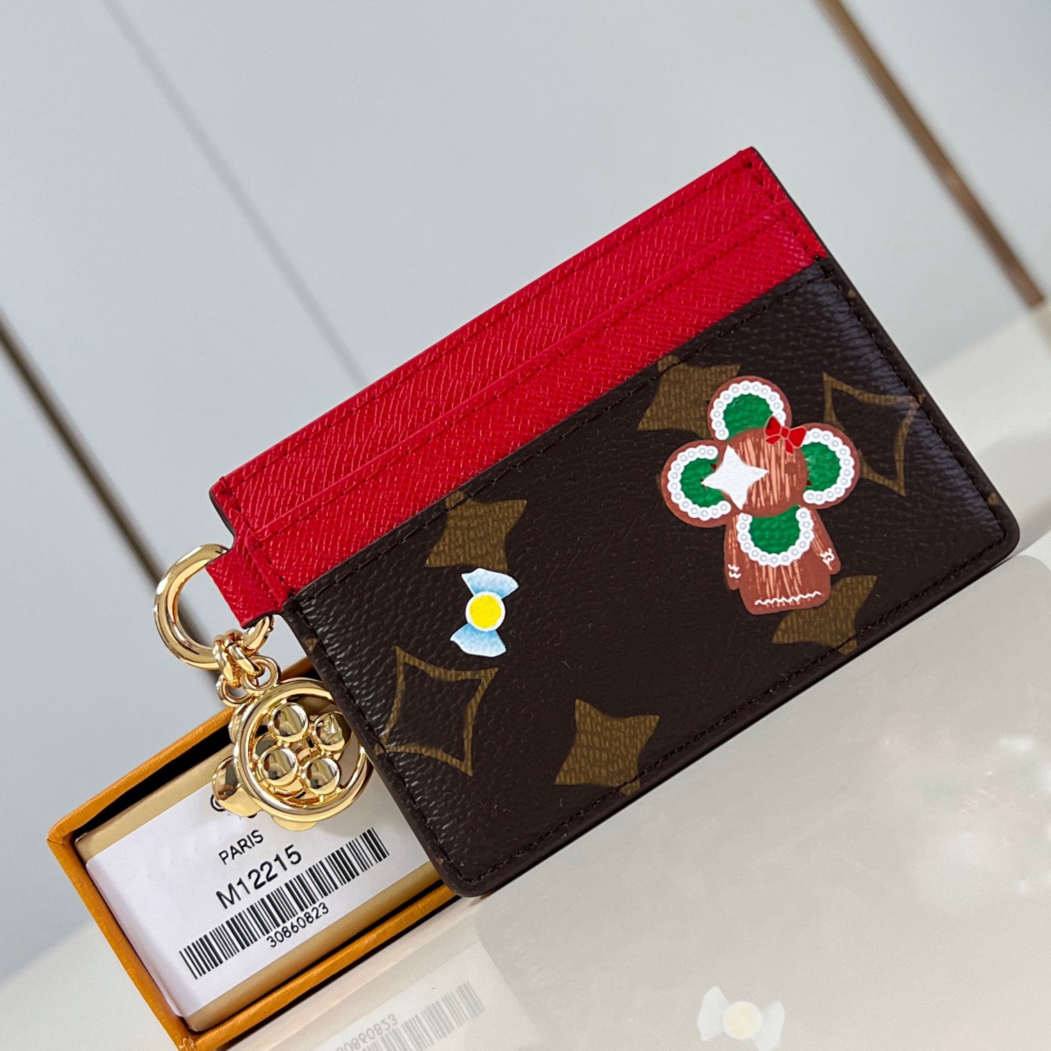 M12215 Charms Card Holders For Christmas Men Women Luxurys Designers Bags Totes Handbag Snow Show Petula Wallet Messenger Purse pouch With Box 10