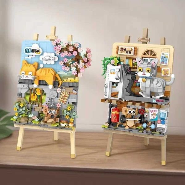 LOZ mini Blocks Building Toys Drawing Painting Gift Cat Bricks Puzzle Home Decor Teens Presents 1386 1387C250211