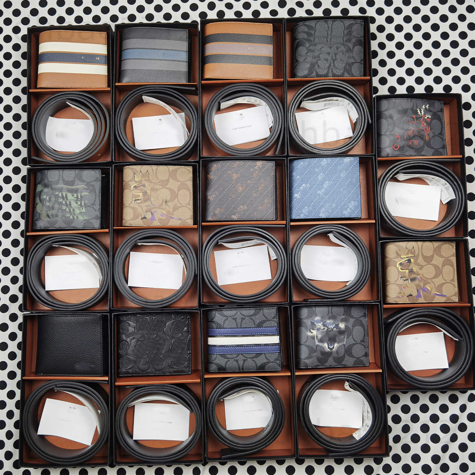 Mens Printed Short Wallet Money Clip Coin Purse Pin Buckle Mens Belt with Full Set Packaging High-end Three-piece Set T250617