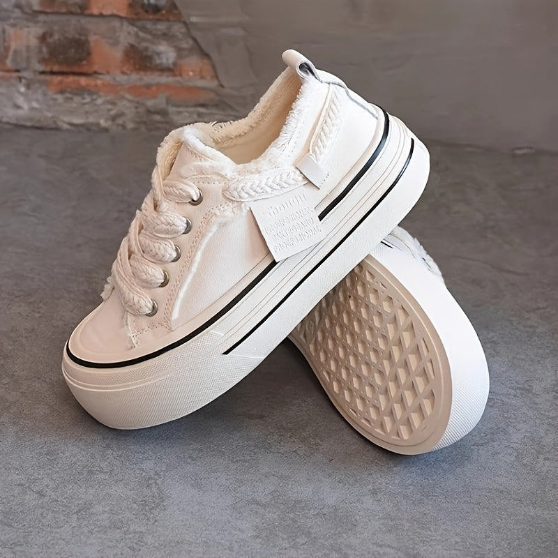 TEMU Nuevos Zapatos y Otoño con Suela Gruesa para Mujer, Altura Aumentada en Diseños Versátiles Negros Casual Estudiantiles Trendy Fashionable Black.