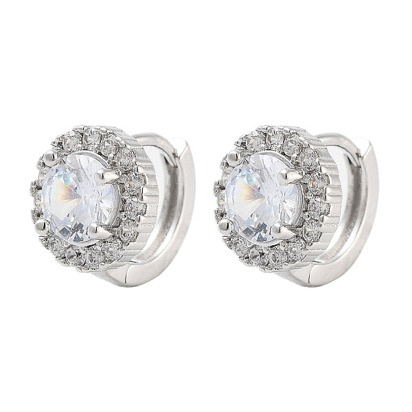 Boucles d'oreilles créoles rondes et plates en laiton plaqué rack