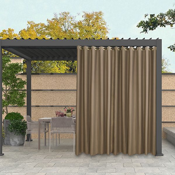 B334 Blackout Outdoor Curtain - Rain-Proof, Windproof & Waterproof Sunscreen for Balcony Pavilions with Thermal Insulation