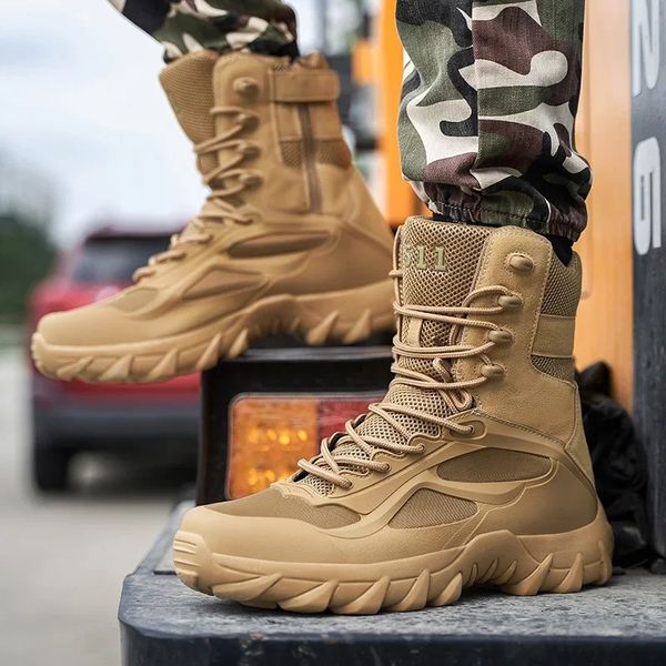 Men Tactical Boots Autumn Special Forces Field Man Boot Lightweight Outdoor NonSlip Waterproof Shoes Zapatillas Hombre 241116