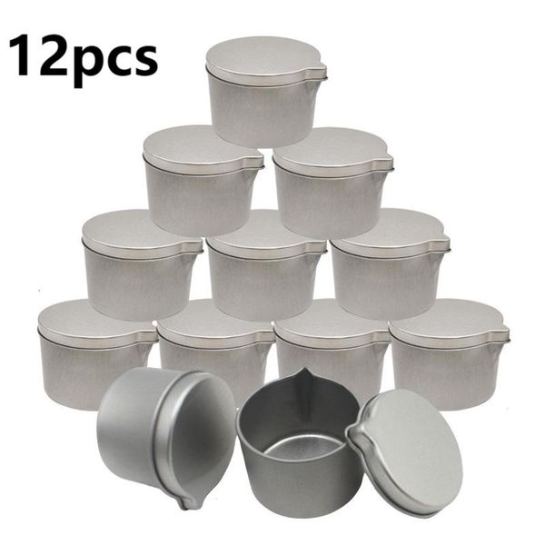 Storage Bottles Jars 12pcs Tinplate Candle Jar With a Handy Spout Aromatherapy Massage Cream Jars Cosmetic Storage Cans DIY Candles Making C