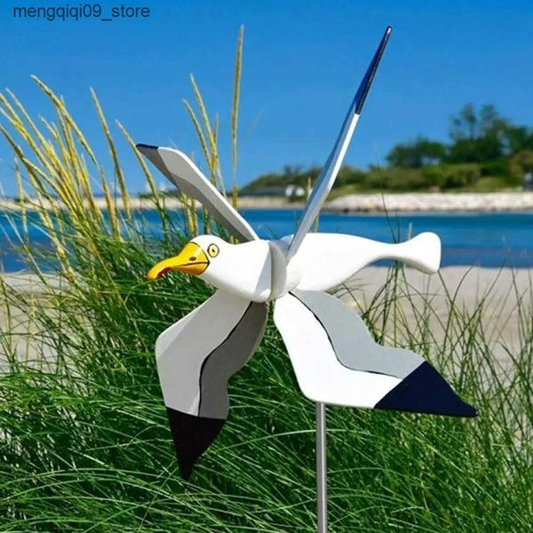 Garden Decorations Seagull Windmill Garden Decoration Pinwheels Decorative Stakes Wind Turners Tires Flying Bird Series L240910