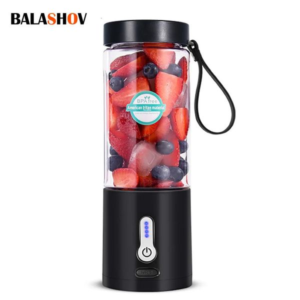530ML Electric Portable Juicer Household Usb Rechargeable Juice Machine Small ABS Plastic Mini Blender Cup 241115