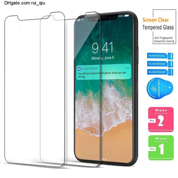 Glass Screen tempered Protector For iPhone 16 15 14 Pro Max 13 mini 12 11 XR XS X 8 7 Plus 2.5D 9H Screen Protector Wholesale front glass 9H