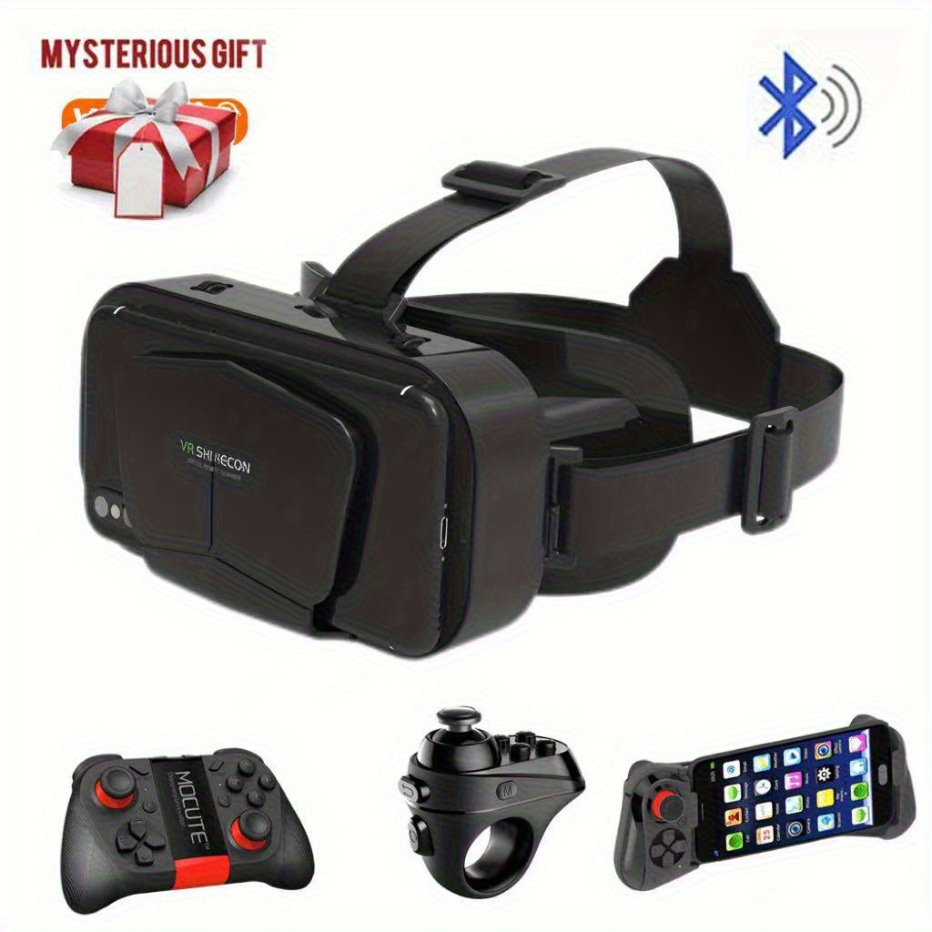 TEMU 1pc 3d Vr Headset Smart Glasses Vr Helmet For Iphone Smartphones Phone Lenses