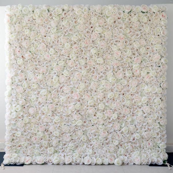 Decorative Flowers YL 8ft X Custom Fabric Flower Wall Wedding Faux Silk Rose Panel Background Furniture Decoration Backdrop