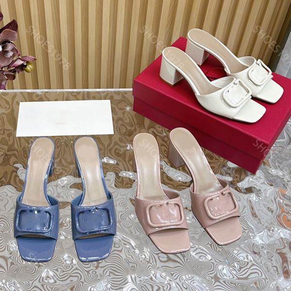 2025--Designers slippers shoes slides Womens Sandals Scuffs comfortable 6CM Thick heeled Womens slipper famous designer 35-42