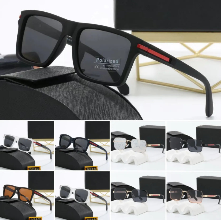 Designer sunglasses Men women fashion triangle logo luxury Full Frame Sunshade mirror polarized UV400 protection Glasses With box