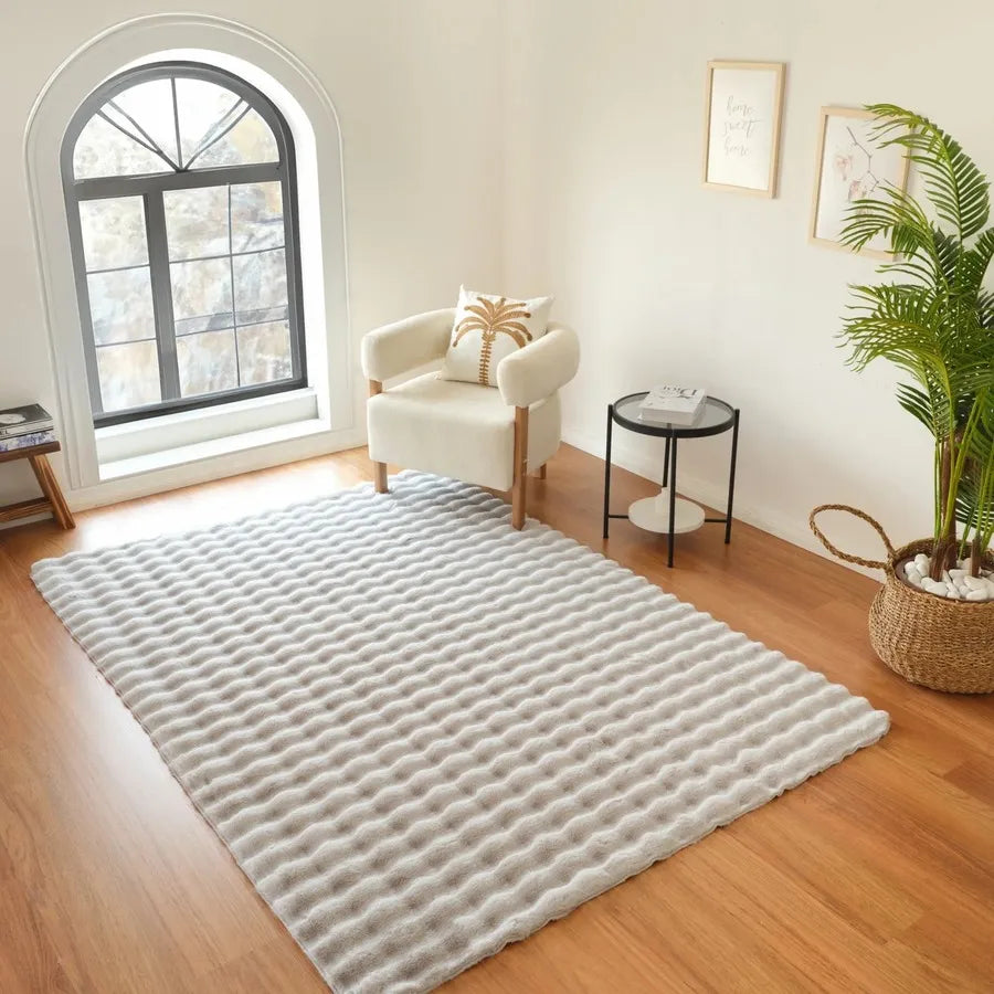 Kaşmir Rugs 7-24 Cosy Premium Bubble Rug, 80cmx150cm, Light Grey