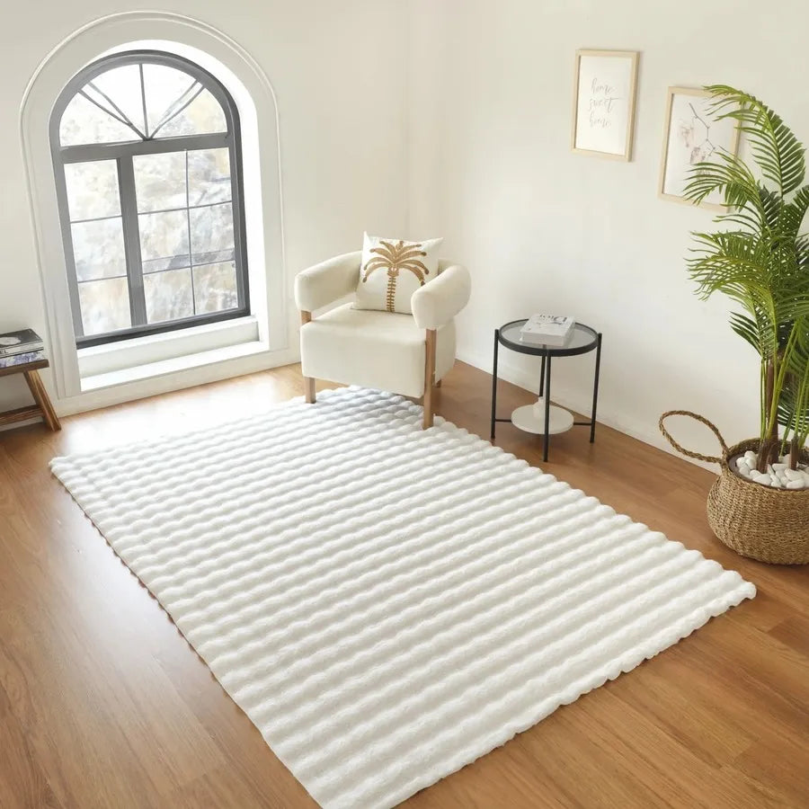 Kaşmir Rugs 7-24 Cosy Premium Bubble Rug, 80cmx150cm, White