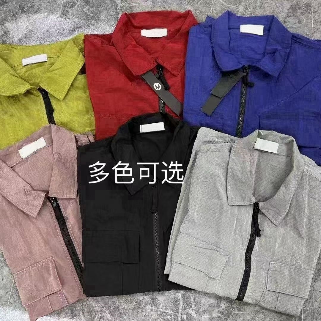 Designer Men&#039;s Lightning Reflective Jacket Shirts Couples Waterproof coat metal nylon functional thin Sunscreen Cargo Jackets windbreaker Casua