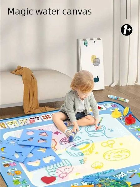 Magic Water Canvas Coloring Doodle Reusable Magic Pens Montessori Painting Board Educational ToysY240821