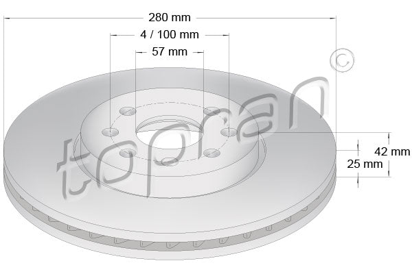Brake Disc TOPRAN 206 858