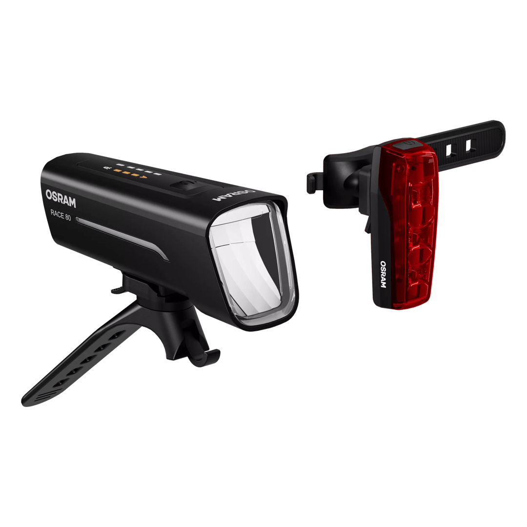 Bicycle light set OSRAM LEDsBIKE RACE 80 SET