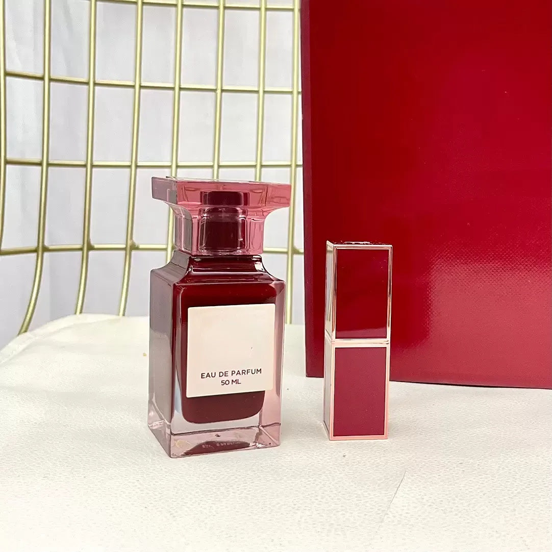 Women&#039;s perfume edition cherry lipstick lipstick set Valentine&#039;s Day gift