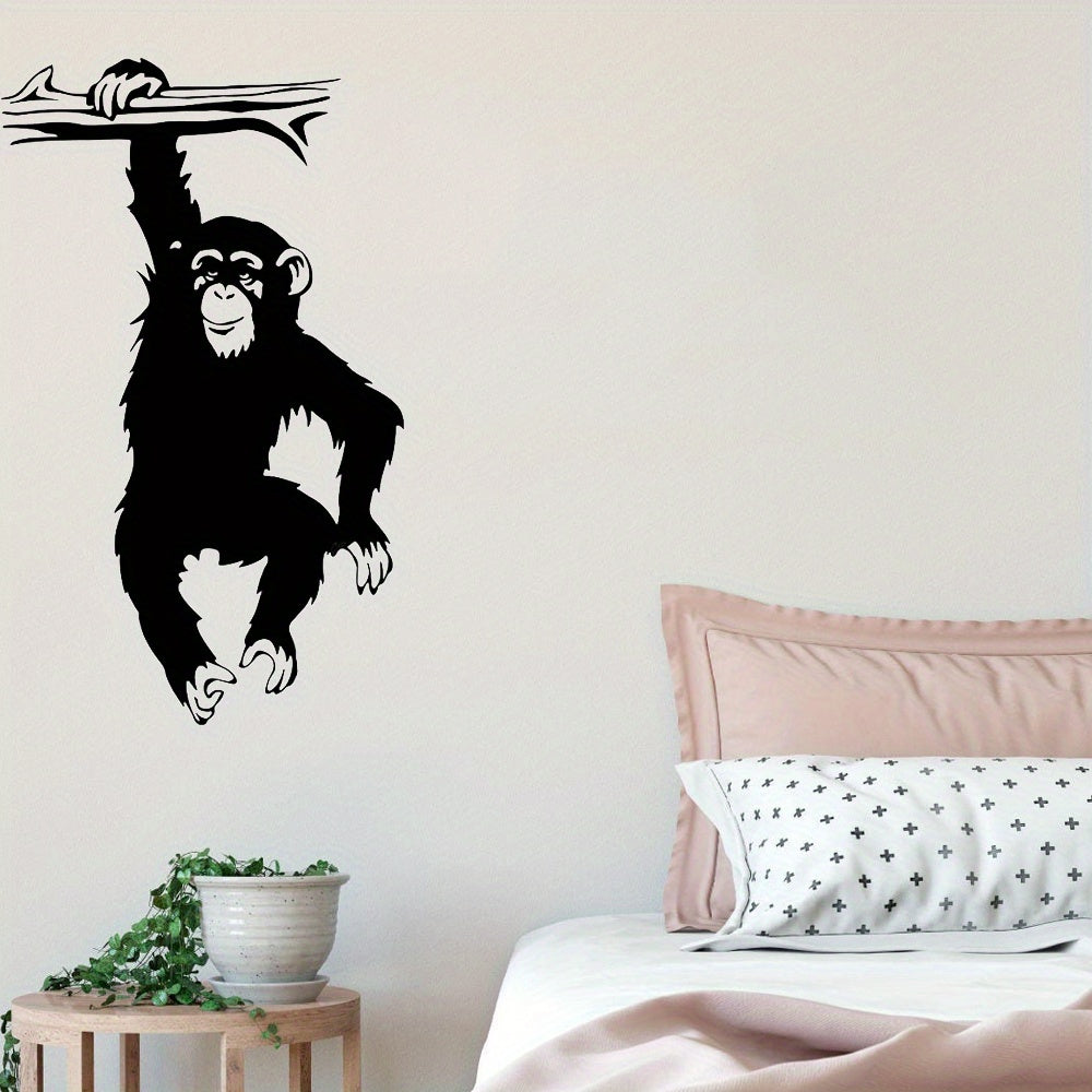TEMU 1pc Large Funny Monkey Tree Wall Decal For Living Room, Cartoon Jungle Forest Animal Branch Vinyl Wall Sticker For Bedroom