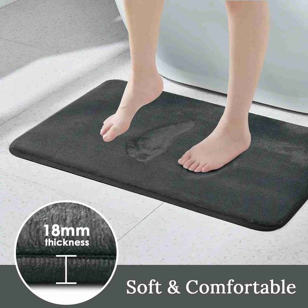 Bath Mat Bathroom Extra Thick Soft Memory Foam Non Slip Super Absorbent Bathroom Rugs Bath Rug for Bathroom FloorXJ240807