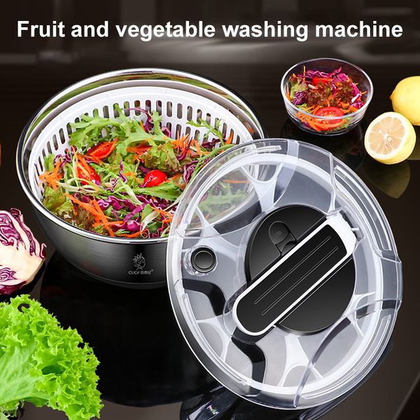 Fruit Vegetable Tools 1 Pcs Vegetable Dryer Stainless Steel Fruit Salad Drainer Spinner Vegetables Crisper Strainer Centrifuge Kitchen Acces