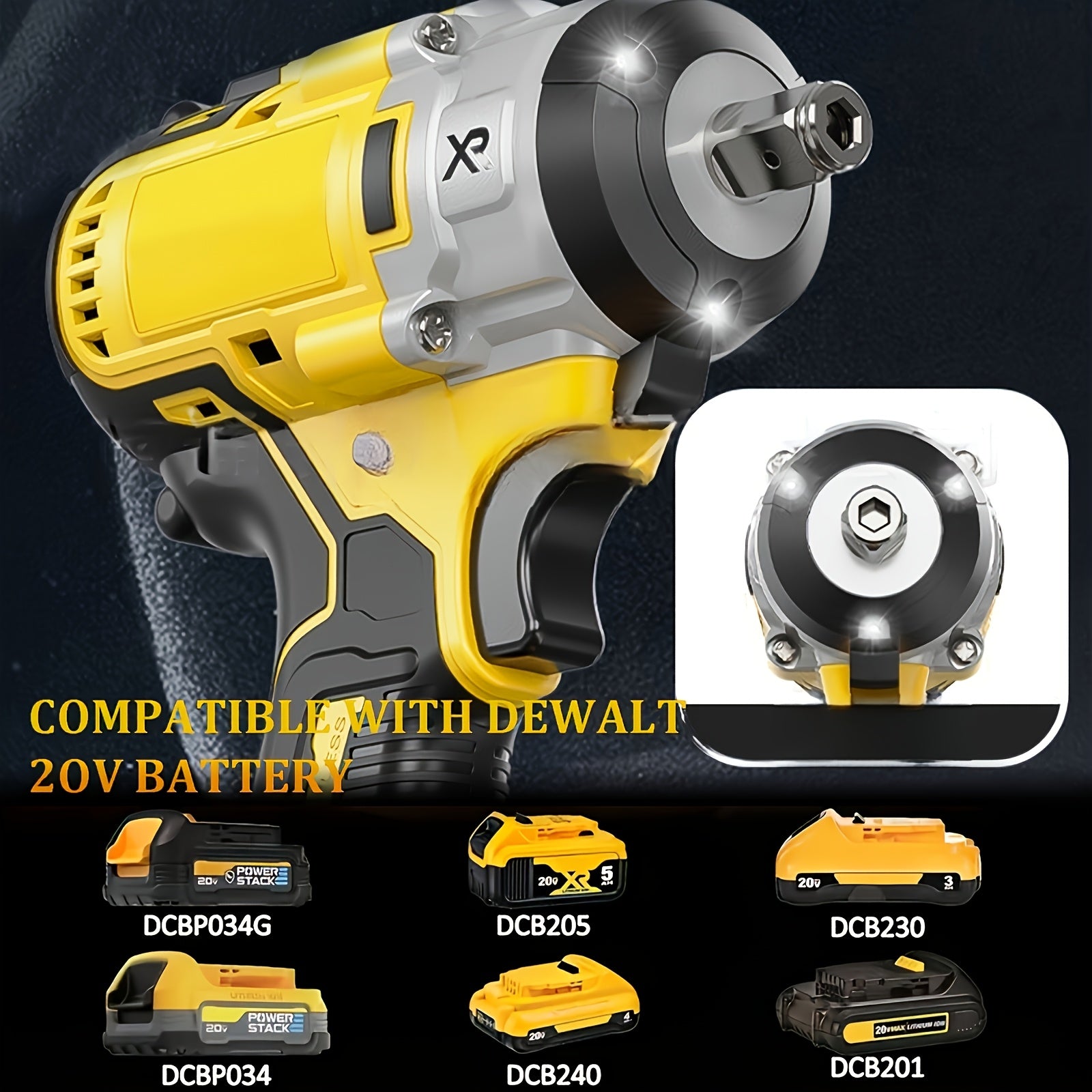 TEMU 3600 Rpm Impact Wrench -430n. M, 3-in-1 Electric Wrench, Tire And Engineering Function, Automotive And - Gift For Father Boyfriend Men, For,