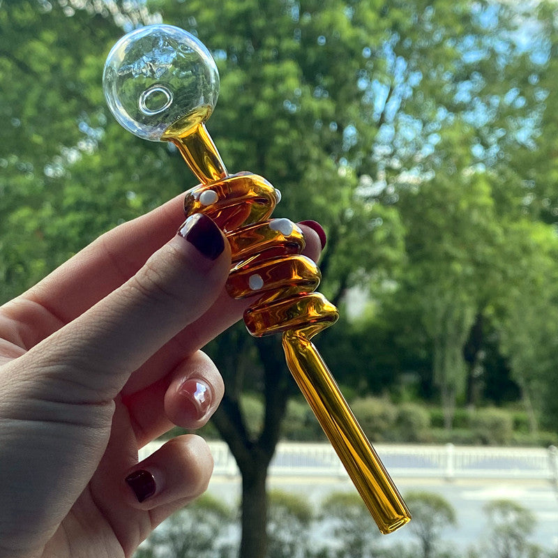 spiral Twisted Sapphire Pyrex Glass Oil burner Pipes Hand Smoking Accessories Hookahs Colored Bowls Dab Rigs Bongs 14cm Length