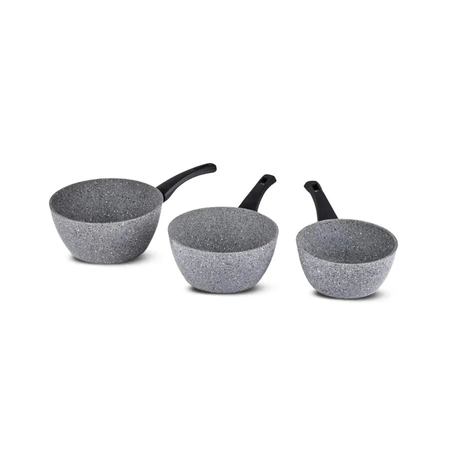 Karaca Gris Biogranite 3-Piece Induction Sauce Pan Set, Grey