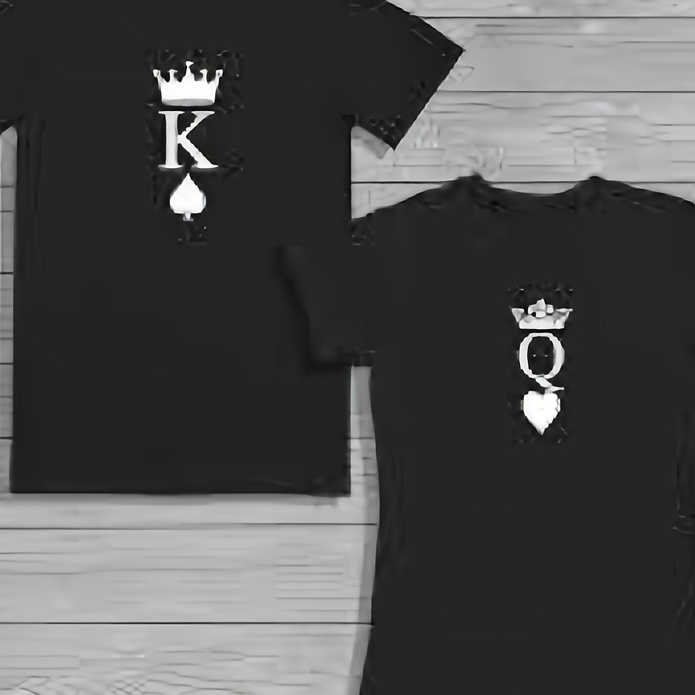 TEMU & Queen Of Hearts Matching His And Hers Shirts - Couple Matching - Valentines- Gifts Valentine's Day, Gifts For Parents, , Family(, Please Order