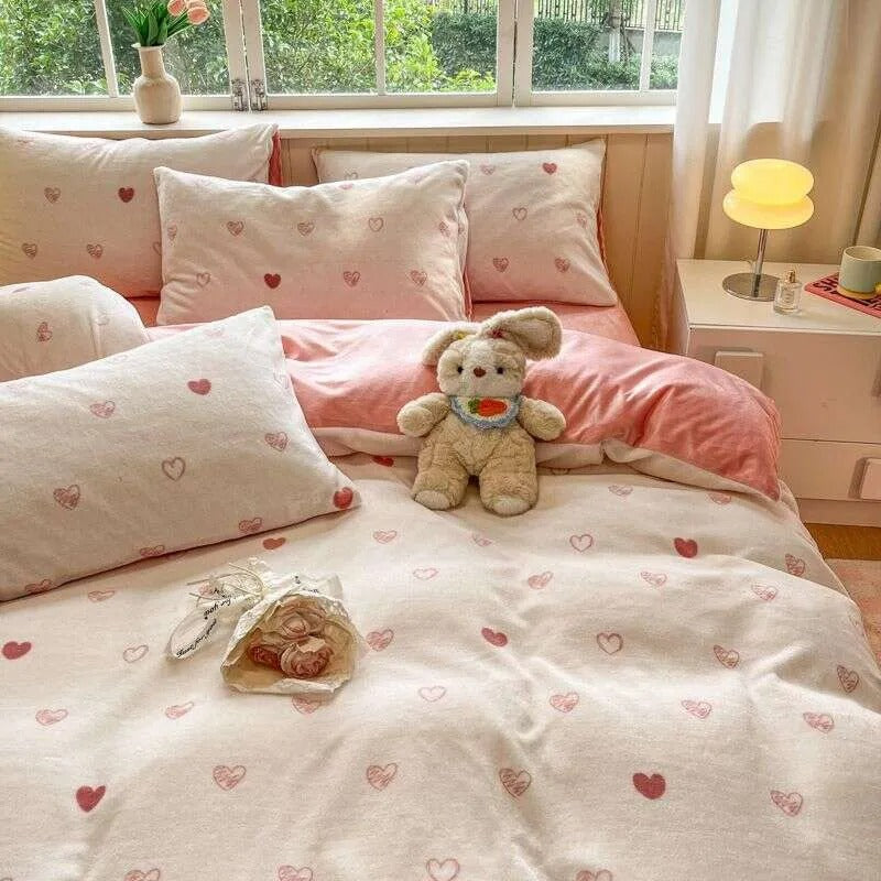 ZZNB Comfortable Seasonal Plush Flannel Bedding Set for Warm Nights