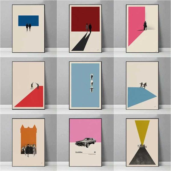 Retro Simple Color Background Design Movie Character Car Poster Canvas Painting Wall Art Pictures Home DecorXJ250116