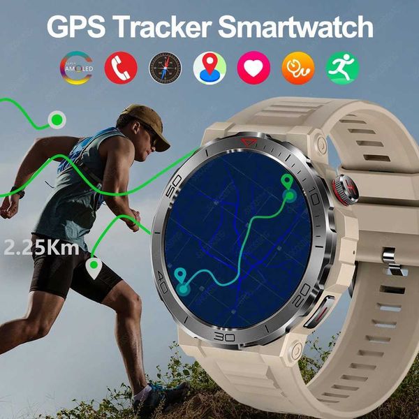 SACOSDING 1.43 Amoled GPS smartwatch mens BT call compass sports smartwatch Android iOS fitness tracker T241213