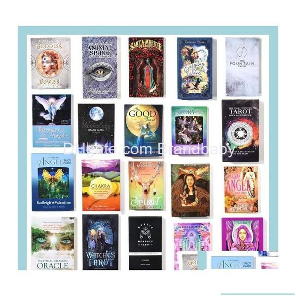 Card Games Tarot Cards Fortune Golden Telling Game Toys Oracle Art Nouveau The Green Witch Celtic Thelma Steampunk Board Deck Wholes Dh5At