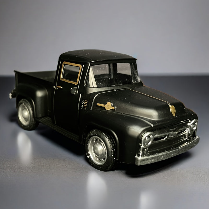 TEMU 1:32 Scale Alloy Metal Vintage Truck Model With Double & Chrome Accents - Push-controlled Rolling Action, Options For Holiday Decor, Desktop