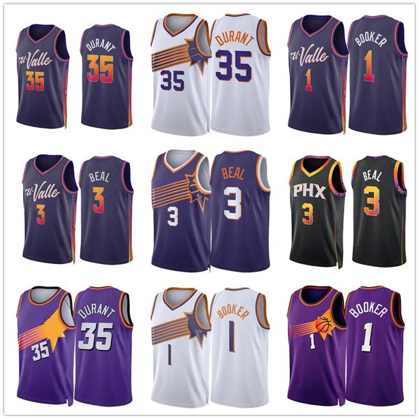 Phoenixs Sun Basketball Jersey Kevin Durant 35 Devin Booker 1 Bradley Beal 3 Men Steve 13 Nash Charles 34 Barkley 23-24 City Blue Edition Sh