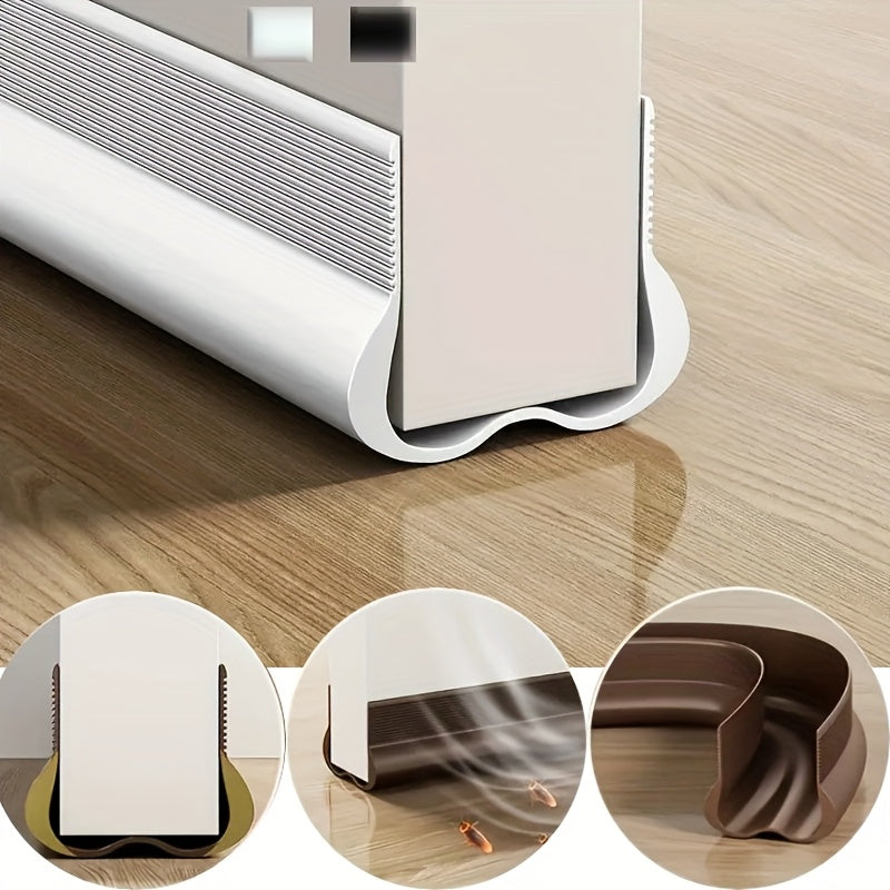 TEMU Multifunctional Plastic Door Windproof Door - Waterproof Seal, Barrier To Reduce Noise At Of The Door, Flexible Pvc Broom Blocker For Noise And