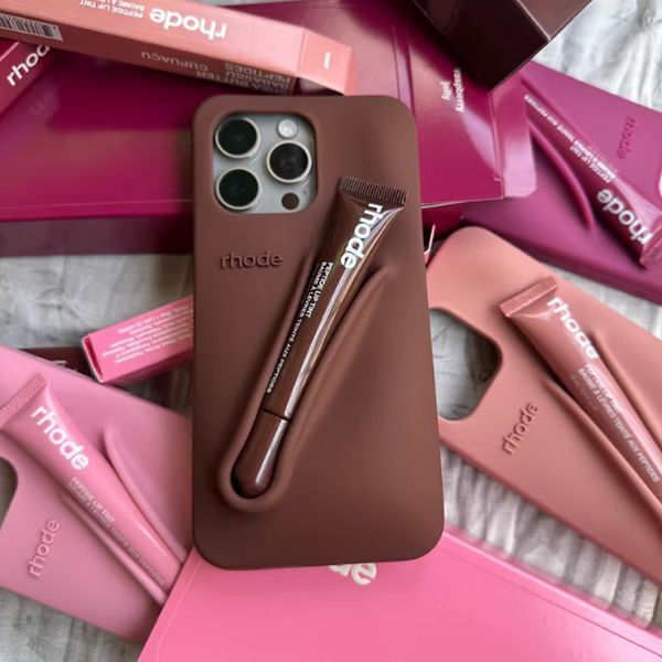 Rhodes Case for iPhone 15 16 Pro Max Case 16 15 Plus 14 Pro 13 12 11 Luxuries Designer Fashion iPhone Case Lipgloss Mouth Red lipstick 3D Si