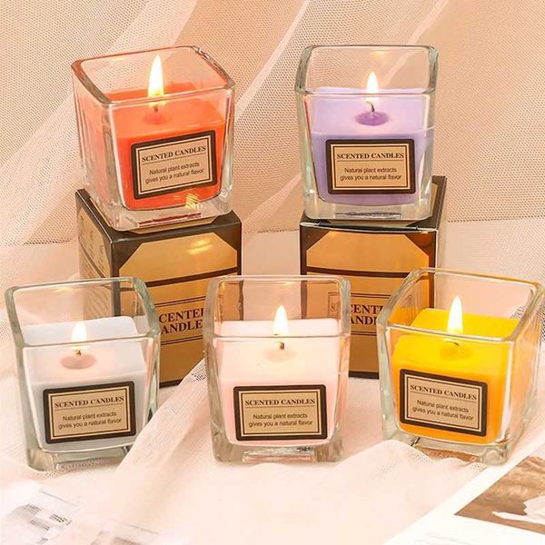 Handmade creative glass scented candles romantic perfume candle gift box Y241120