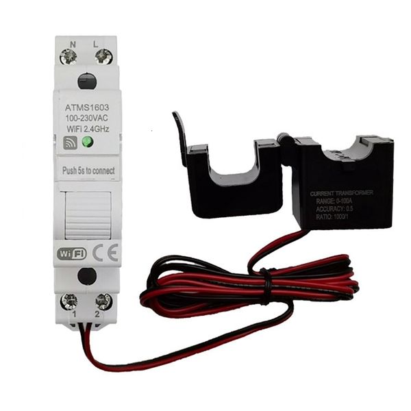 Kitchen Timers ATMS1603 Tuya Single Phase Wifi Intelligent Energy Meter 100A Din Rail Precisely Measuring Voltmeter Ammeter Power 221122