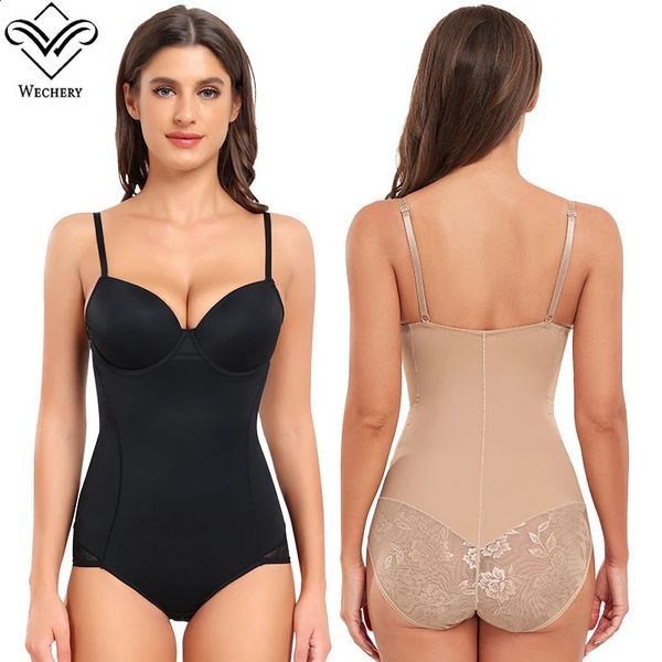 Bodysuit Women waist shapers Compression Underwear Lace Embroidery Shaperwear Cup Push Up Full Bodies Belly Reductive Slimming 241231