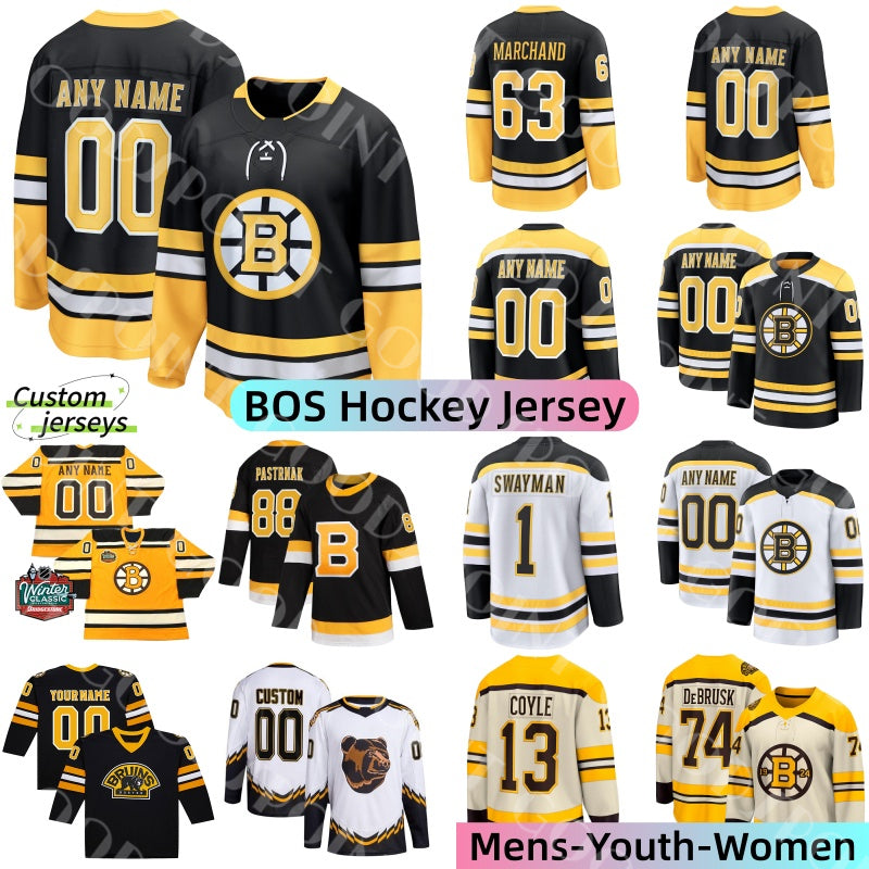 BOS Bruins hockey jerseys #88 David Pastrnak McAvoy Marchand Zadorov Lucic Jersey Koepke Elias Lindholm Jersey geekie Mark Kastelic charlie 2025 men