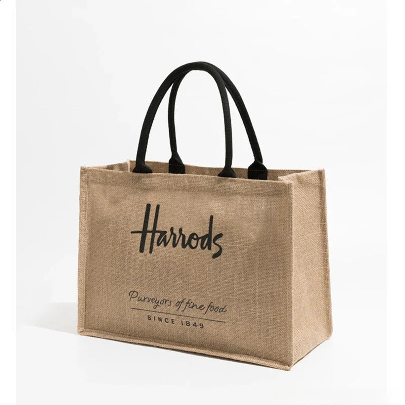 Handbag With Top Vintage Work Bag and Shopping Purses Eco Friendly Linen Casual Women Handle Large Capacity Shopper 241224