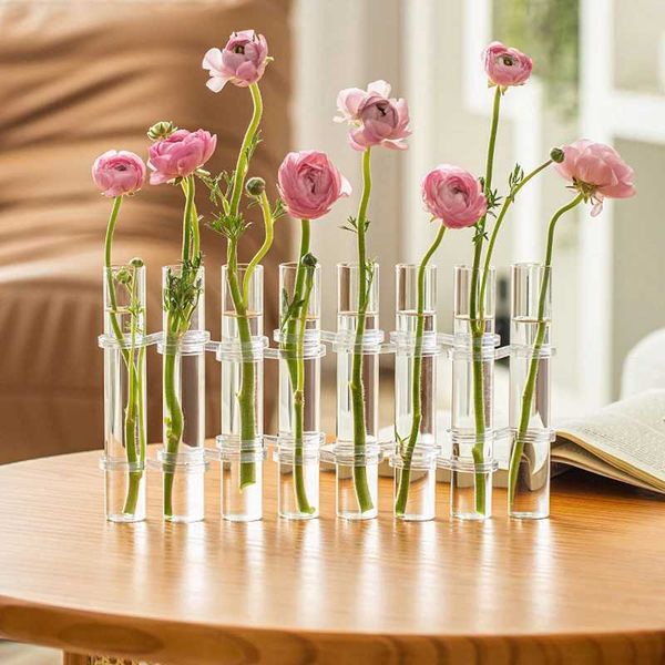 Vases Test Tube Vases Glass Planter Combination Flower Vase Fresh Flowers Hydroponic Planters Home Tabletop Bonsai Decorations Crafts z24121