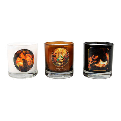 Adoration of the Shepherds Candles - 3 Candle Set Catholic Company® Exclusive
