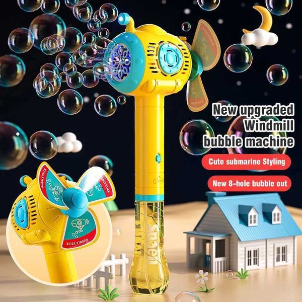 Electric bubble gun childrens toy bubble machine submarine automatic soap making hair dryer summer outdoor party game childrens giftW240902