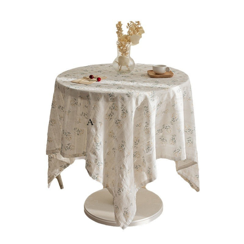 2025 Small Floral Pastoral Fabric Coffee Table Cloth Book Table Mat Bedroom Tablecloth RE4
