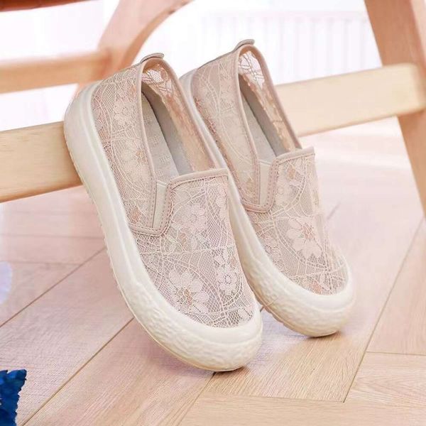 ddmynov 2024 Spring Versatile Mesh Top with One Step, Casual Breathable Soft Sole Mom Lazy Women&#039;s Single Shoes