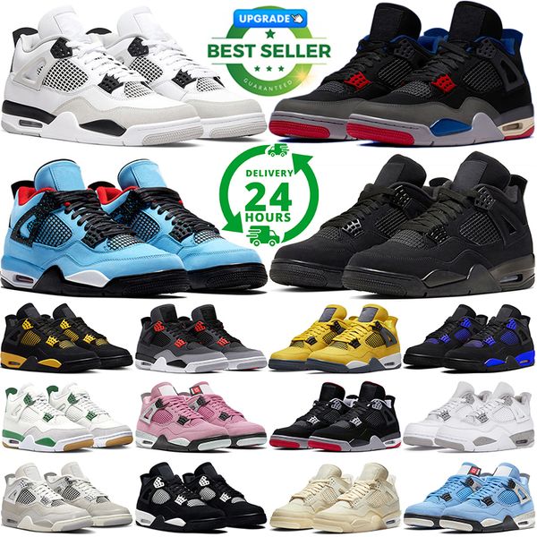 4 basketball shoes designer sneakers Military Black Cat Cement Grey Red Thunder Pink Panda Pine Green Women Men Jumpmaan 4 4s outdoor mens s