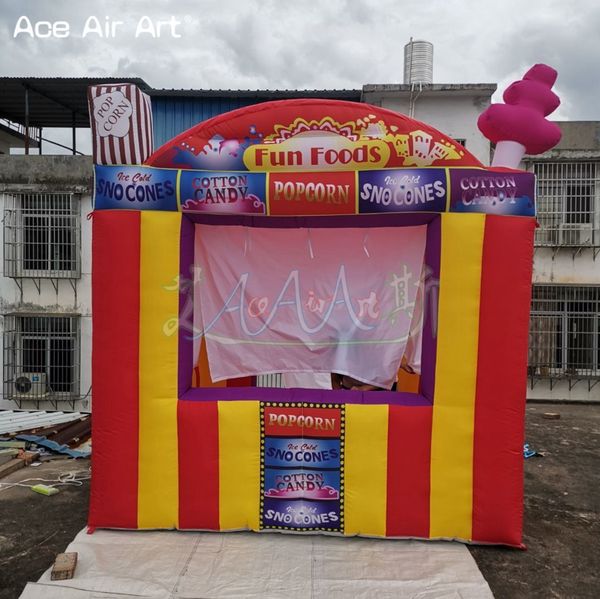 2022 Inflatable Food Booth Carnival Treat Shop Inflatbale Concession Booth Stalls Station Candy Floss for Childrens day