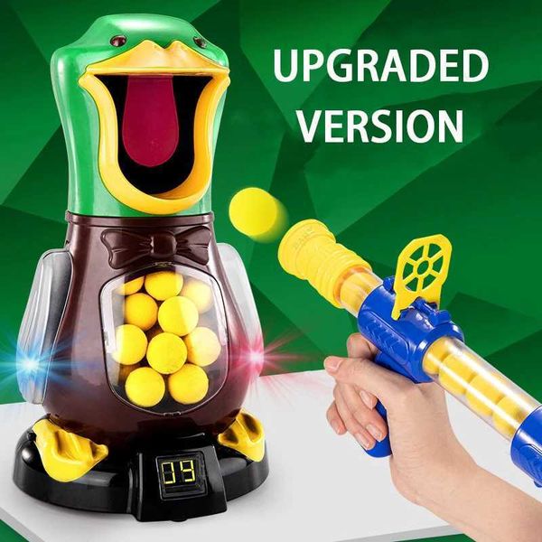 Air-powered Shooting Duck Toys Soft Bullet Battle Games Hungry Duck Foam Balls Electronic Target Practice Toys With Light SoundC250107